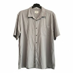 Quiksilver Waterman Collection Mens XL Grey Micro Check Short Sleeve Shirt